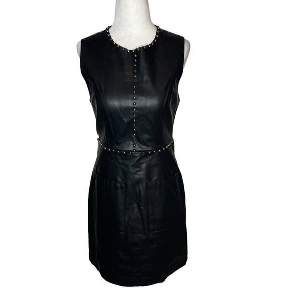 Forever 21 Black Faux Leather Dress with Studs Size Small Petite NWT - Picture 2 of 11